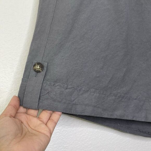 NEW J. Jill Linen Blend Shorts Size 18 Gray Chino Elastic Waist Pockets Casual - Picture 7 of 10